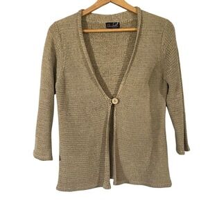 Questions Knit One‎ Button Chunky Knit Cardigan Jacket Size M